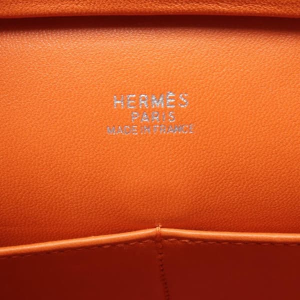 Pre-owned Hermès Epsom Plume Elan 28 Orange
