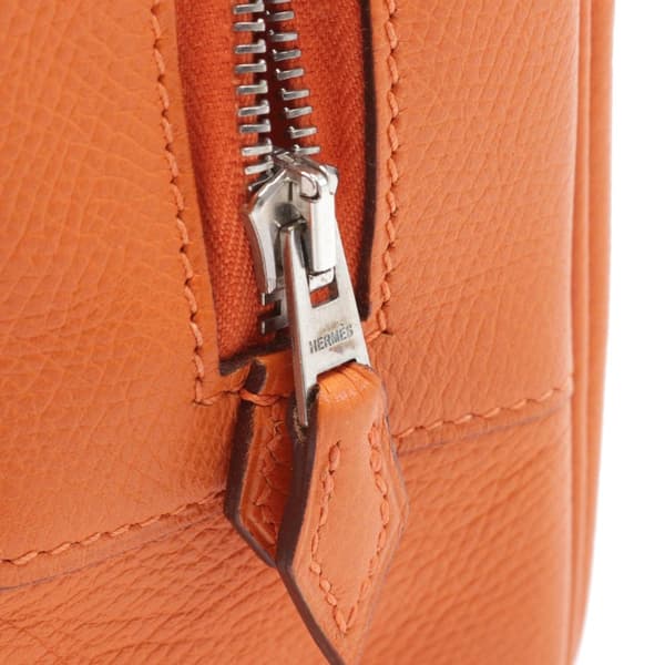 Pre-owned Hermès Epsom Plume Elan 28 Orange