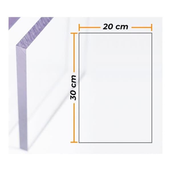 Transparent polykarbonatplatta 4mm - 20x30cm.