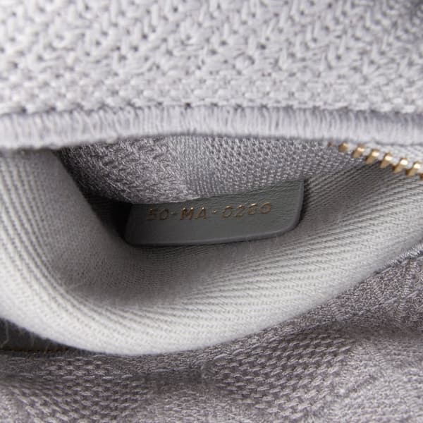 Pre-owned Dior Medium Canvas Cannage Lady D Lite Gray