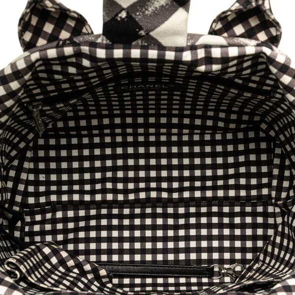 Pre-owned Chanel Canvas Gingham Handbag Black