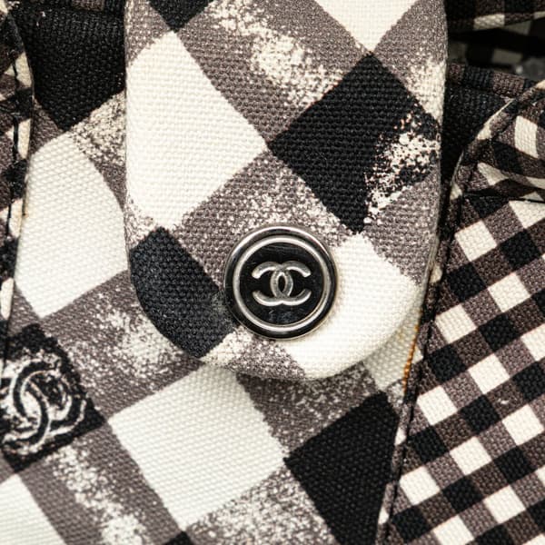 Pre-owned Chanel Canvas Gingham Handbag Black