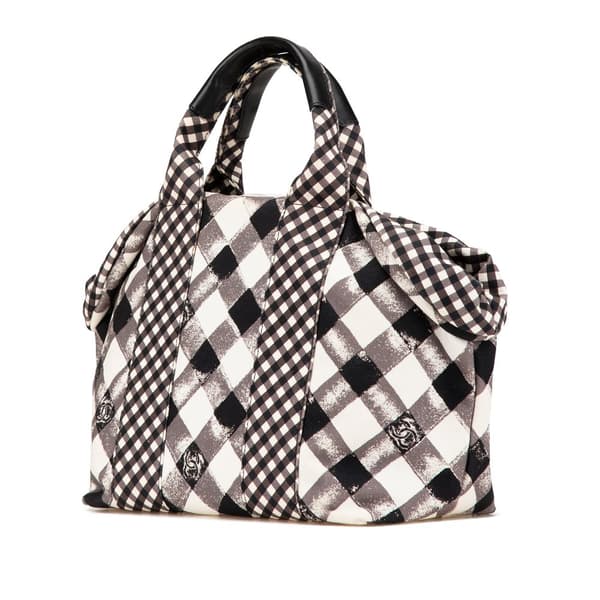 Pre-owned Chanel Canvas Gingham Handbag Black