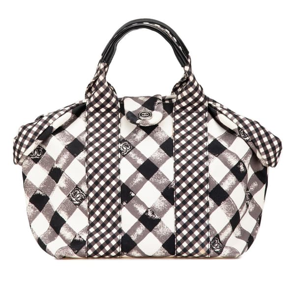 Pre-owned Chanel Canvas Gingham Handbag Black
