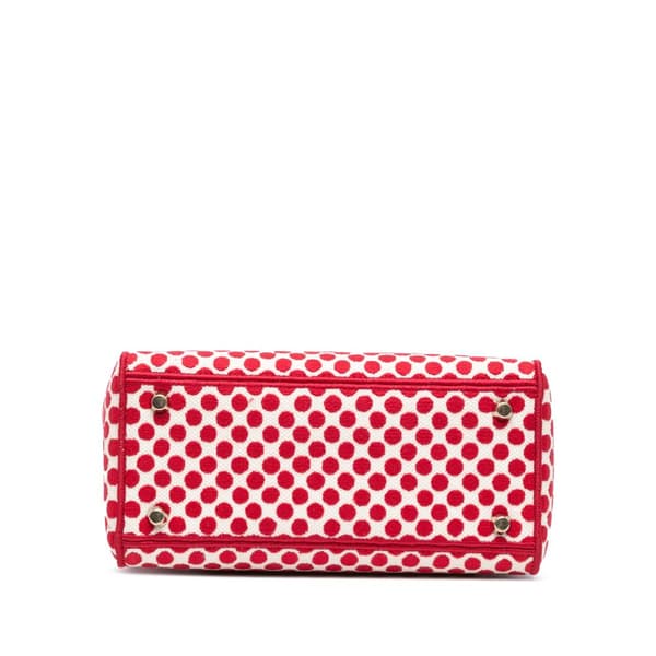 Pre-owned Dior Medium Canvas DiorAmour Dots Lady D Lite Red