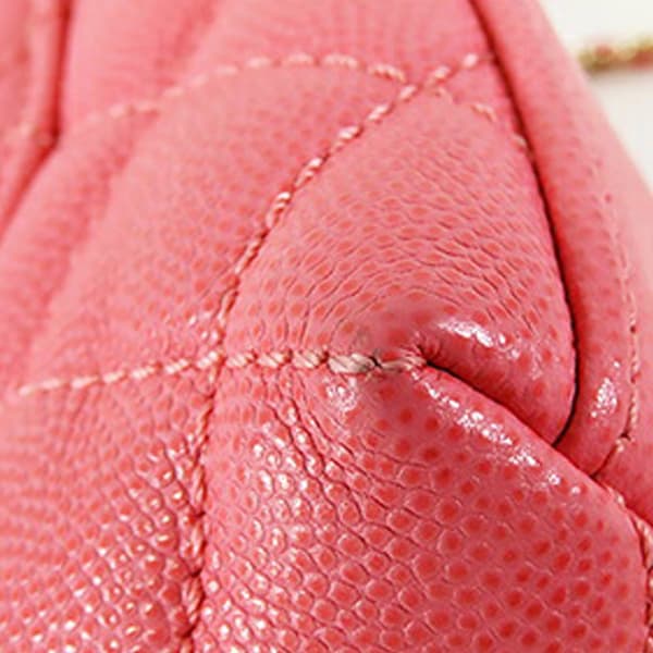 Pre-owned Chanel Extra Mini Caviar and Lizard Embossed Coco Top Handle Bag Pink