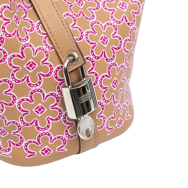 Pre-owned Hermès Micro Swift Lucky Daisy Picotin Lock 14 Brown