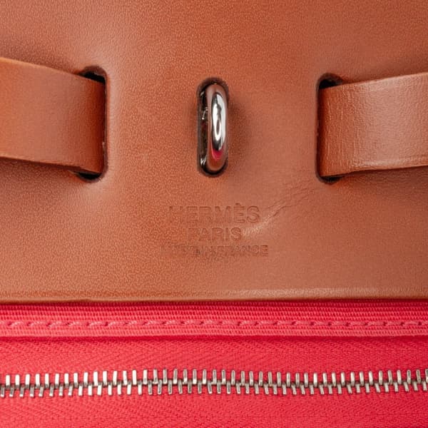 Pre-owned Hermès Toile Herbag Zip 31 Red