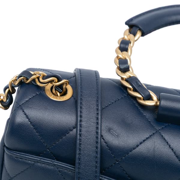 Pre-owned Chanel Medium Lambskin In the Loop Flap Blue