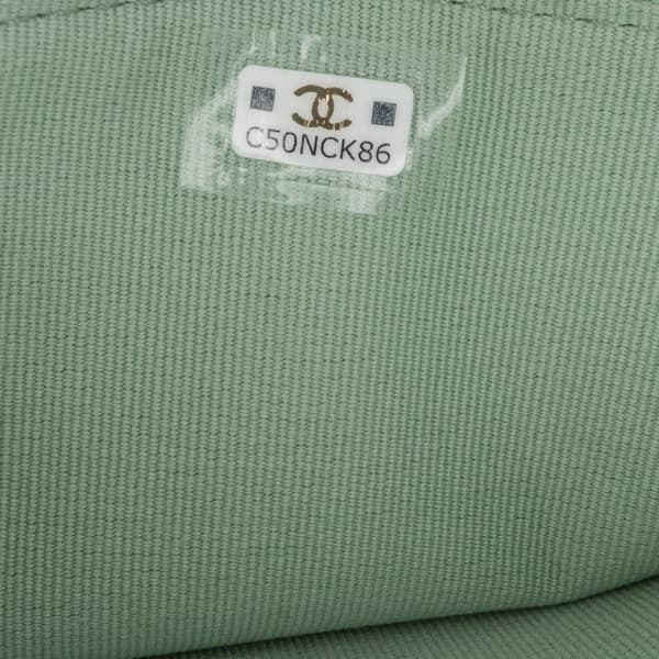 Pre-owned Chanel Quilted Lambskin 19 Wallet on Chain Green