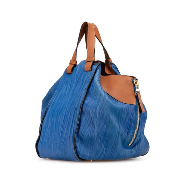 Pre-owned LOEWE Large Bicolor Leather Hammock Bag Blue
