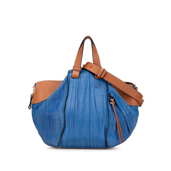 Pre-owned LOEWE Large Bicolor Leather Hammock Bag Blue