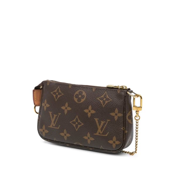 Pre-owned Louis Vuitton Monogram Mini Pochette Accessoires Brown