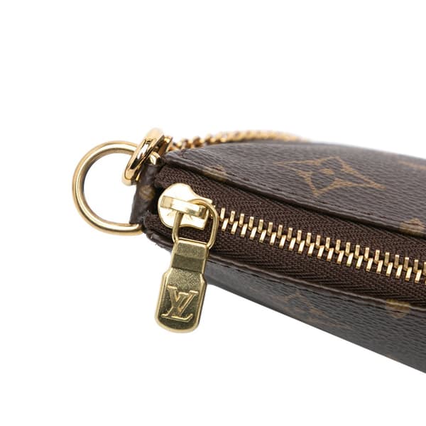 Pre-owned Louis Vuitton Monogram Mini Pochette Accessoires Brown