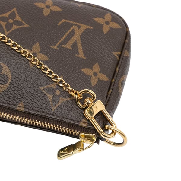Pre-owned Louis Vuitton Monogram Mini Pochette Accessoires Brown