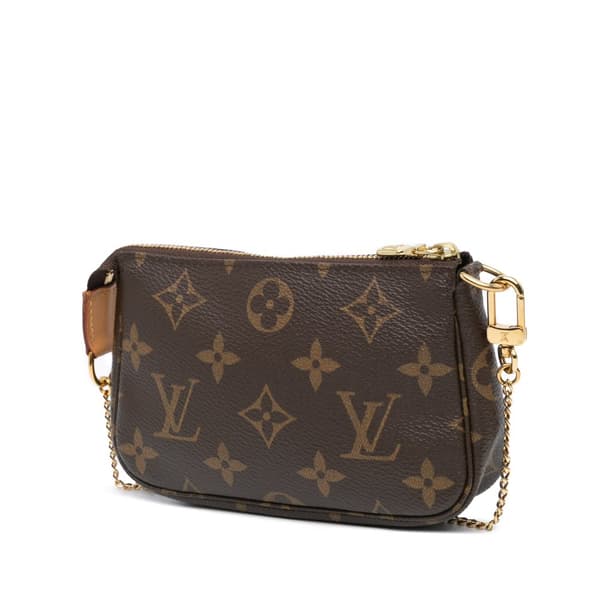 Pre-owned Louis Vuitton Monogram Mini Pochette Accessoires Brown