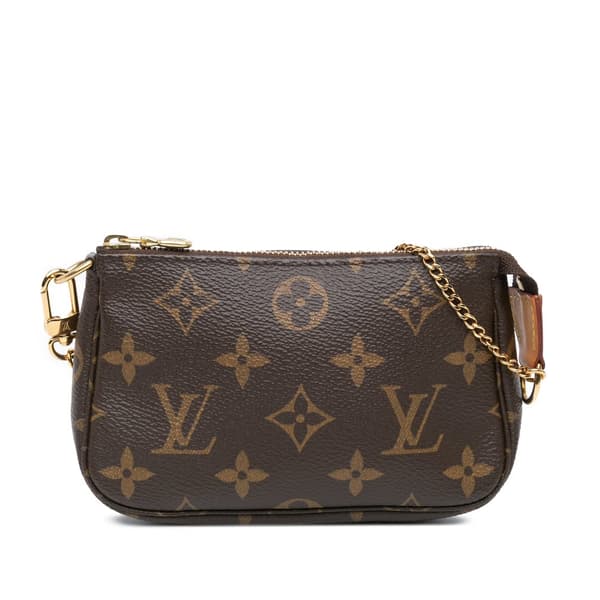 Pre-owned Louis Vuitton Monogram Mini Pochette Accessoires Brown