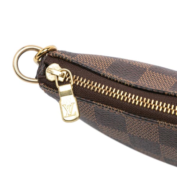 Pre-owned Louis Vuitton Damier Ebene Mini Pochette Accessoires Brown