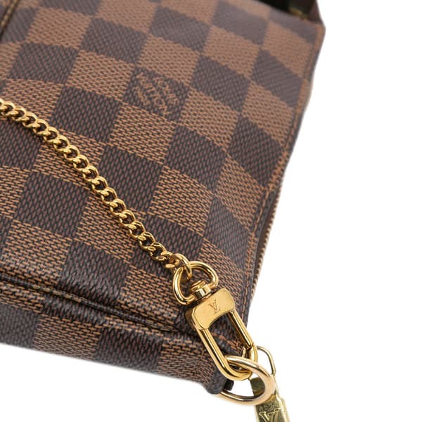 Pre-owned Louis Vuitton Damier Ebene Mini Pochette Accessoires Brown