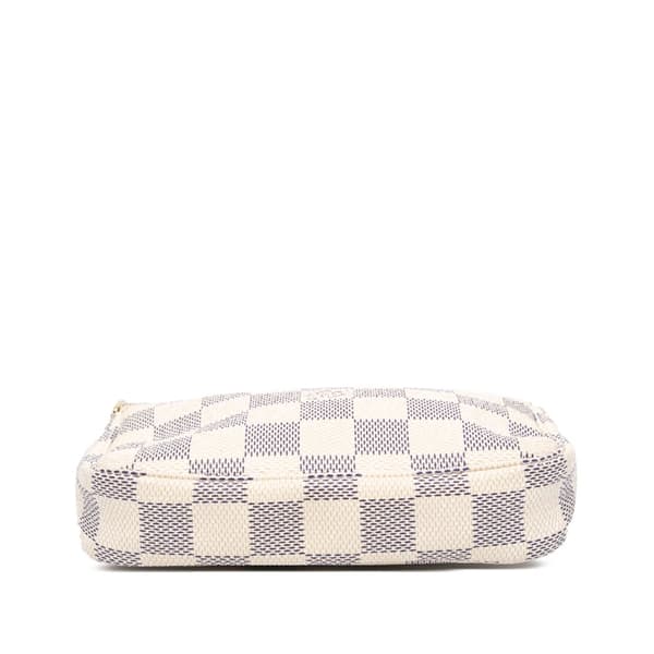 Pre-owned Louis Vuitton Damier Azur Mini Pochette Accessoires White
