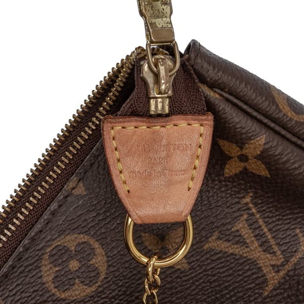 Pre-owned Louis Vuitton Monogram Mini Pochette Accessoires Brown