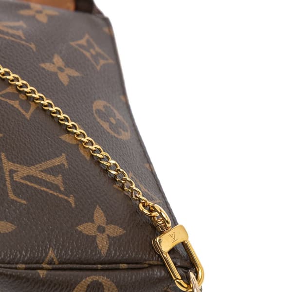 Pre-owned Louis Vuitton Monogram Mini Pochette Accessoires Brown