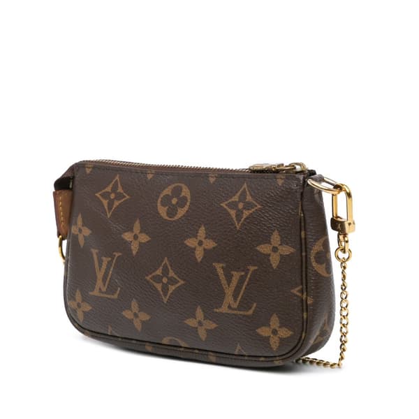 Pre-owned Louis Vuitton Monogram Mini Pochette Accessoires Brown