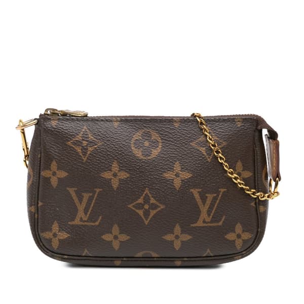 Pre-owned Louis Vuitton Monogram Mini Pochette Accessoires Brown