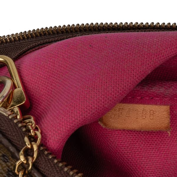 Pre-owned Louis Vuitton Monogram Bears on Skis Christmas Animation Mini Pochette Accessories Brown