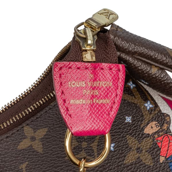 Pre-owned Louis Vuitton Monogram Bears on Skis Christmas Animation Mini Pochette Accessories Brown