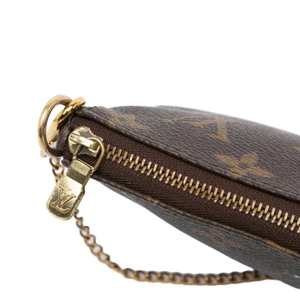 Pre-owned Louis Vuitton Monogram Bears on Skis Christmas Animation Mini Pochette Accessories Brown