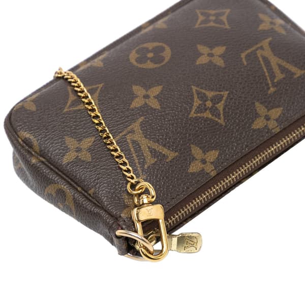 Pre-owned Louis Vuitton Monogram Bears on Skis Christmas Animation Mini Pochette Accessories Brown