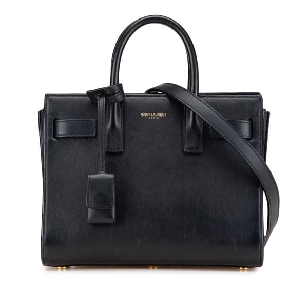 Pre-owned Saint Laurent Nano Leather Sac De Jour Blue