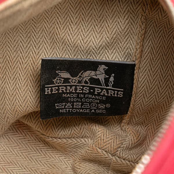 Pre-owned Hermès Small Toile Bride A Brac Pink