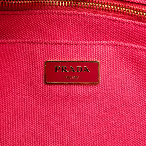 Pre-owned Prada Canvas Canapa Logo Satchel Pink