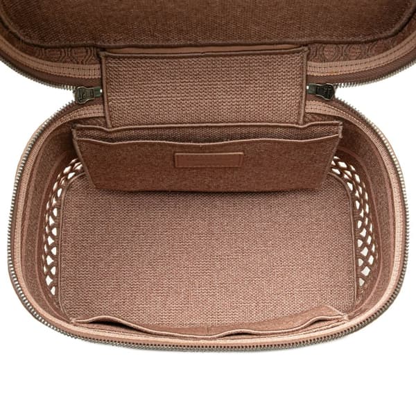Pre-owned Dior Mesh Embroidered Diortravel Vanity Case Pink