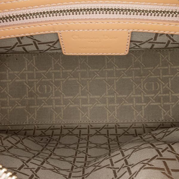 Pre-owned Dior Medium Patent Cannage Lady Dior Brown