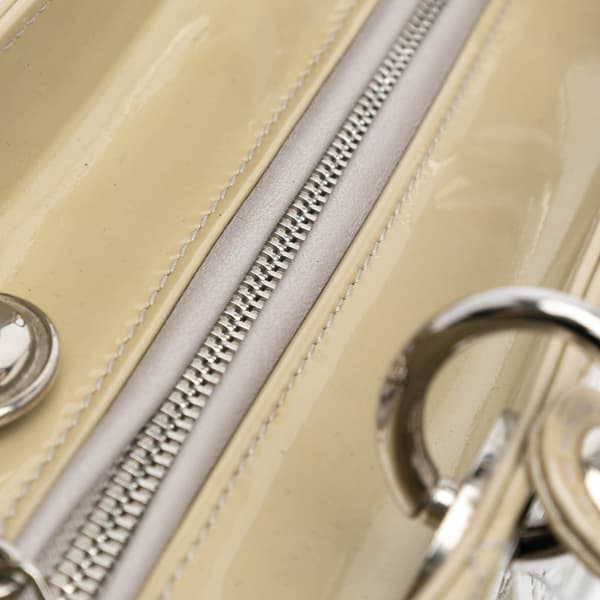 Pre-owned Dior Medium Patent Cannage Lady Dior Brown