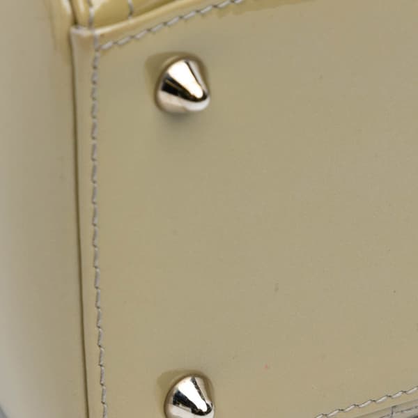 Pre-owned Dior Medium Patent Cannage Lady Dior Brown