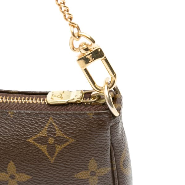 Pre-owned Louis Vuitton Monogram Mini Pochette Accessoires Brown