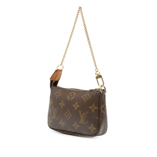 Pre-owned Louis Vuitton Monogram Mini Pochette Accessoires Brown