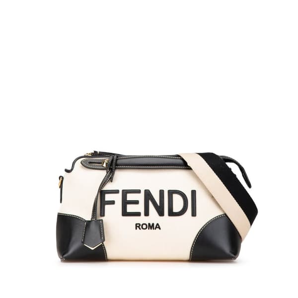 Pre-owned Fendi Medium Canvas By The Way Satchel White