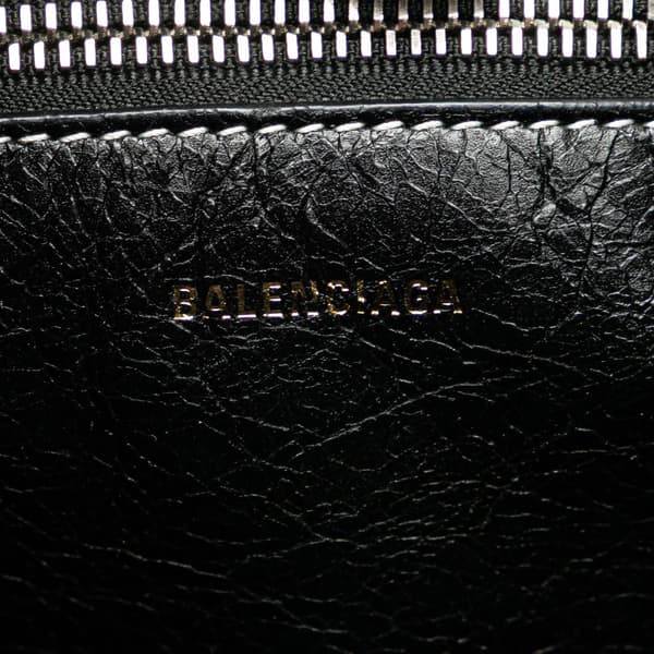 Pre-owned Balenciaga Small Lambskin Barbes East West Striped Shopper Tote Pink