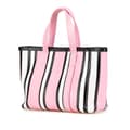 Miniatyrbillede 2 af 10: Pre-owned Balenciaga Small Lambskin Barbes East West Striped Shopper Tote Pink