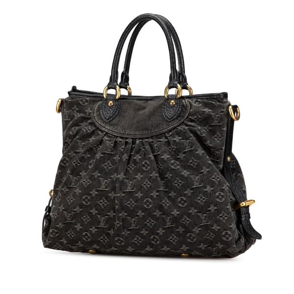 Pre-owned Louis Vuitton Monogram Denim Neo Cabby GM Black