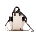 Miniatyrbillede 1 af 10: Pre-owned LOEWE Mini Leather and Canvas Hammock Bag White