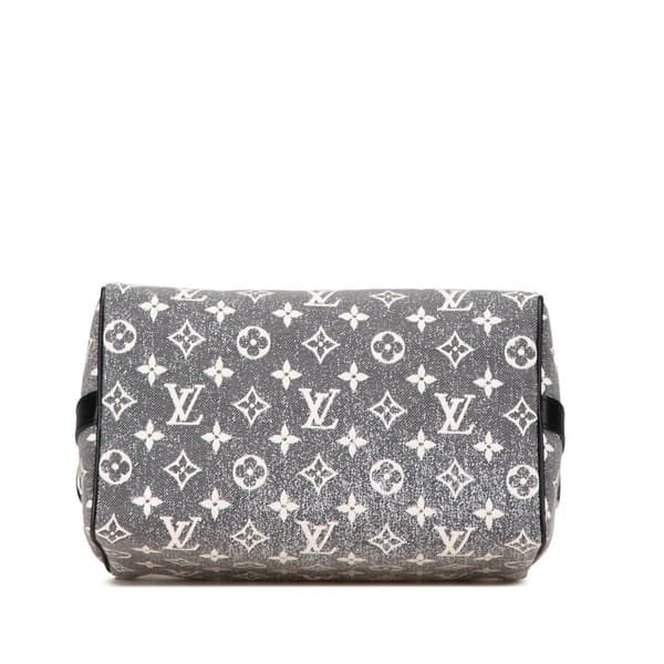 Pre-owned Louis Vuitton Monogram Jacquard Denim Speedy Bandouliere 25 Gray