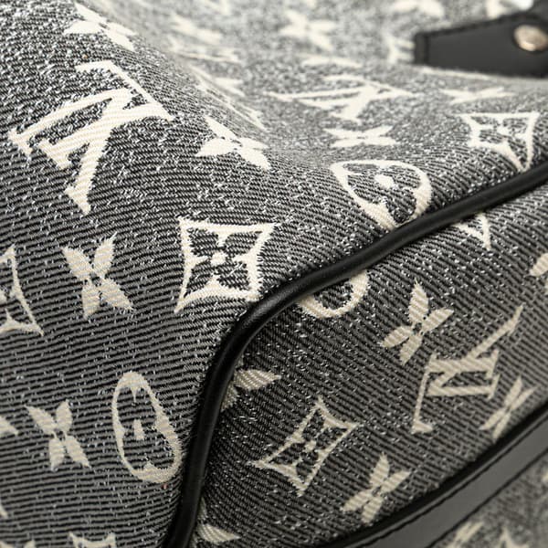 Pre-owned Louis Vuitton Monogram Jacquard Denim Speedy Bandouliere 25 Gray