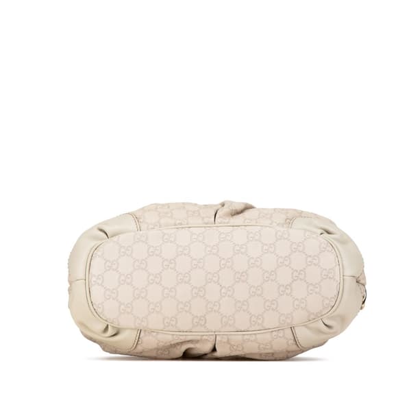 Pre-owned Gucci Guccissima Sukey Satchel White