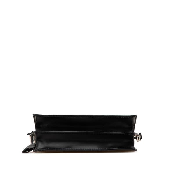 Pre-owned Prada Vitello Stitched Sound Lock Satchel Black